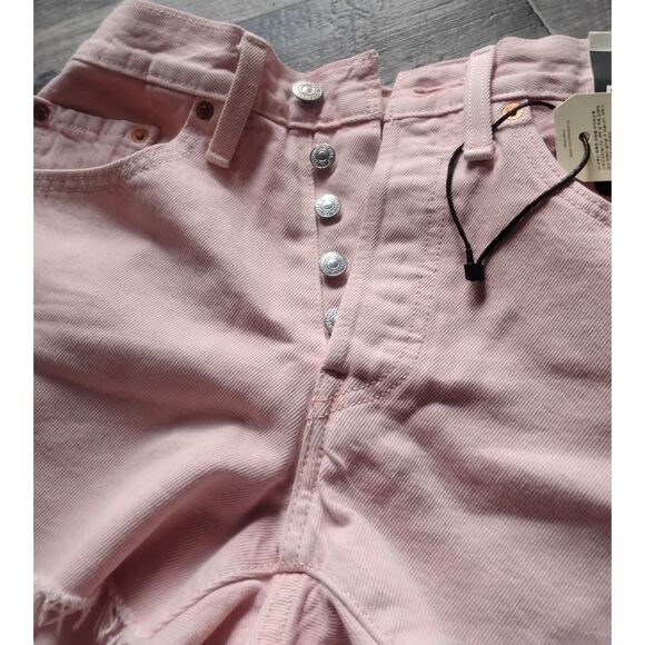 Levi's Women's W26 (Size 2) Pink 501 High Rise Cut Off Shorts - NWT - Picture 3 of 13